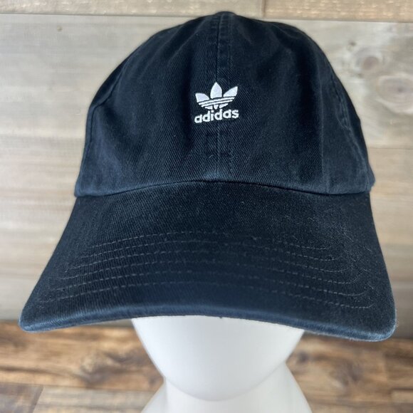 Adidas Youth Hat Adjustable Strapback Embroidered Black White OSFM - Picture 1 of 6